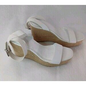 Women’s Forever 21 White Wedges Size 10 Braided Twine